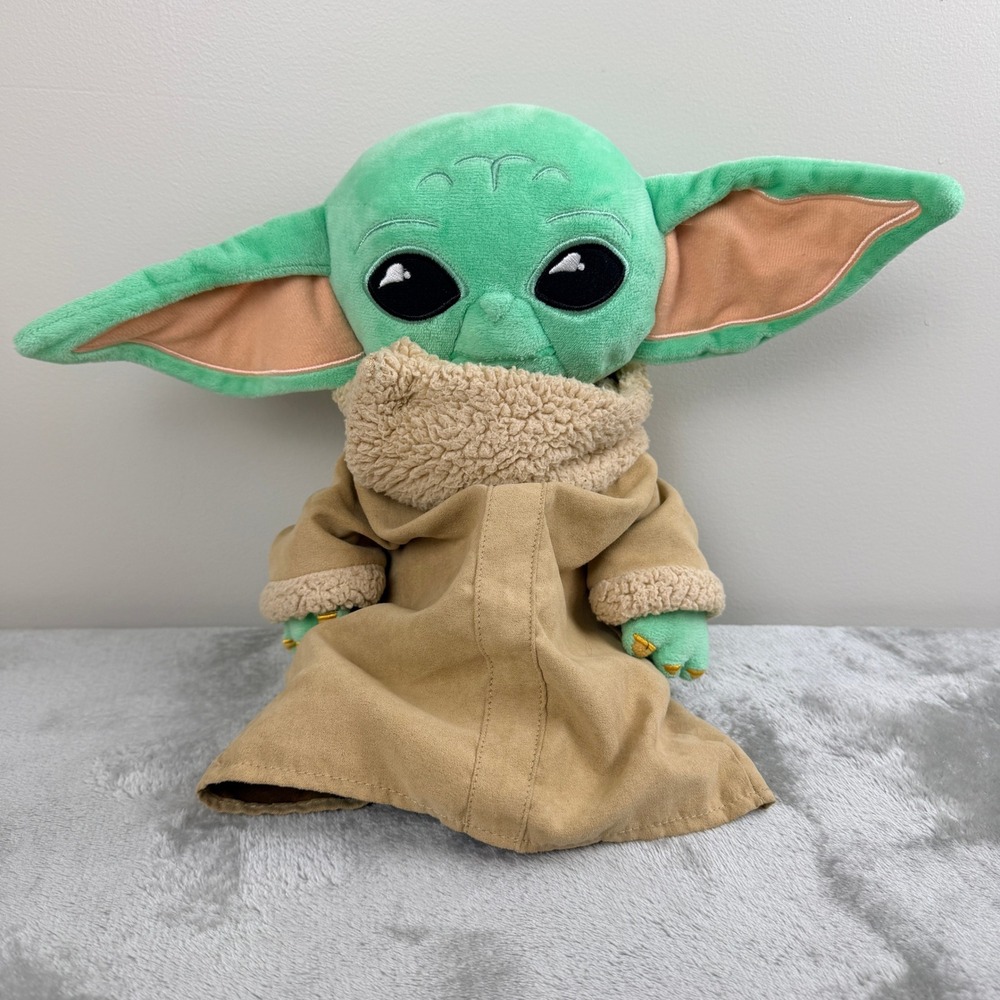 Star Wars The Mandalorian Grogu Baby Yoda Plush Northwest Green Brown 11‎ inch